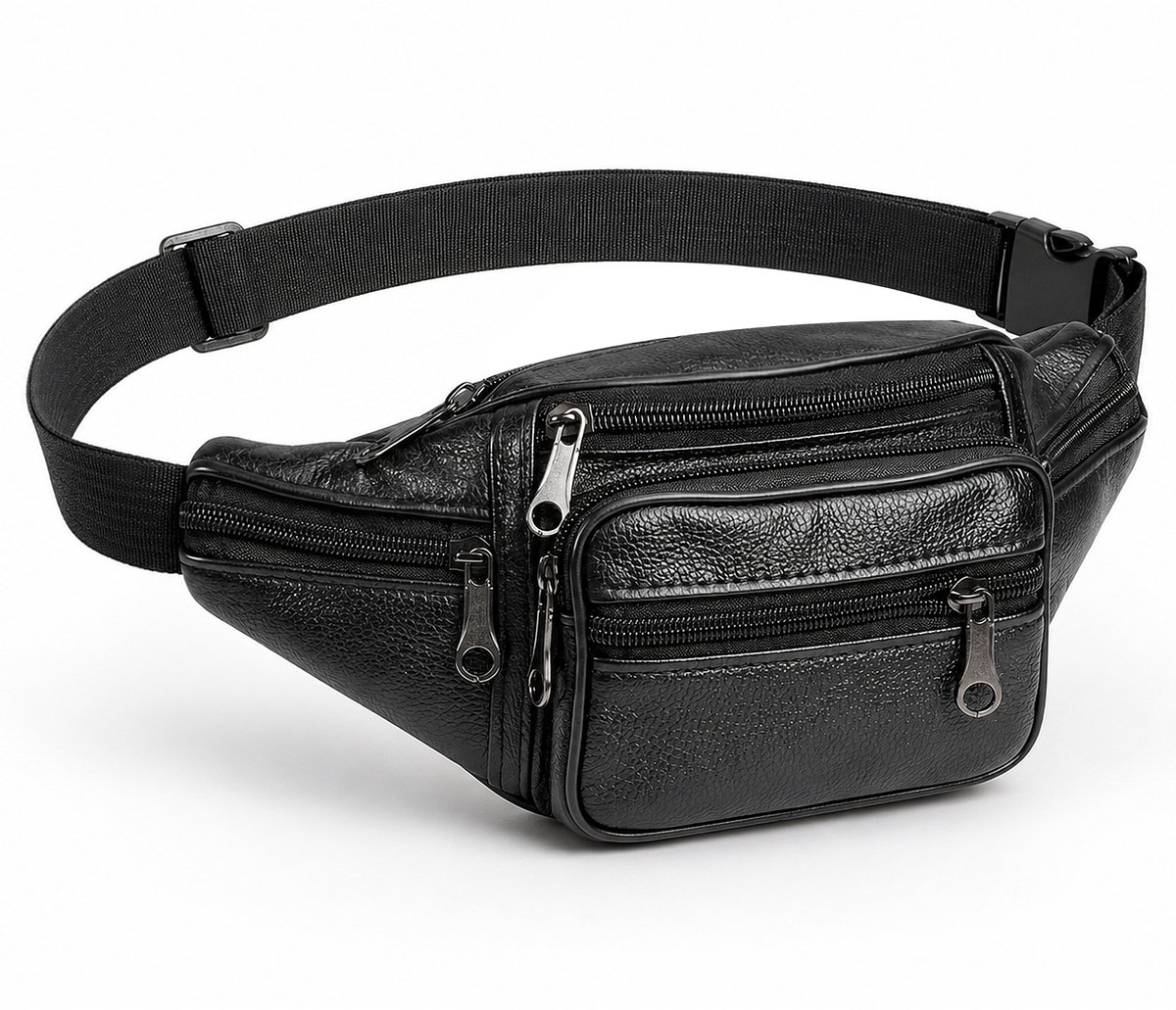 YONO Heuptas Heren - Crossbody Tas - Fanny Pack - Waterafstotend - Vegan Leer - Verstelbare Schouderband - Zwart