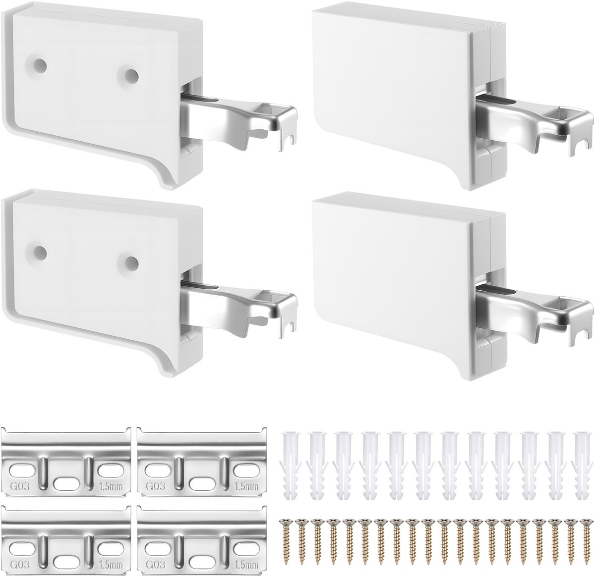 4 stuks kasthangers, wandhouder, kasthouder, hangkast, houder met steunrail, verstelbare hanger, hangkast voor keuken, badkamer en woonkamer, draagvermogen 80 kg