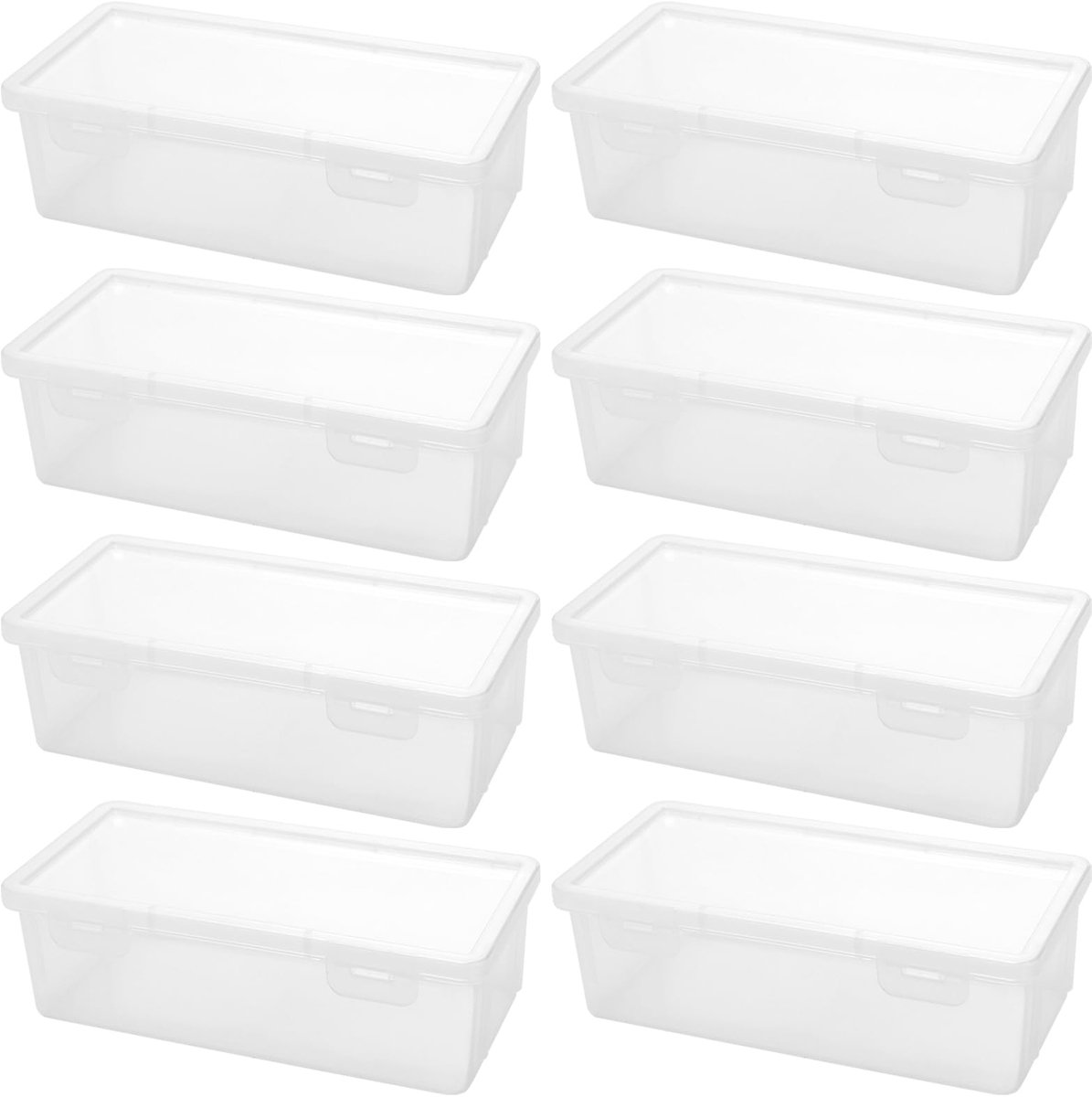 8 stuks plastic opbergdozen met snap dicht deksel, transparante opbergdoos, ambachtelijke opbergdoos voor het opbergen van kleine gereedschappen, cosmetica, ambachtelijke materialen