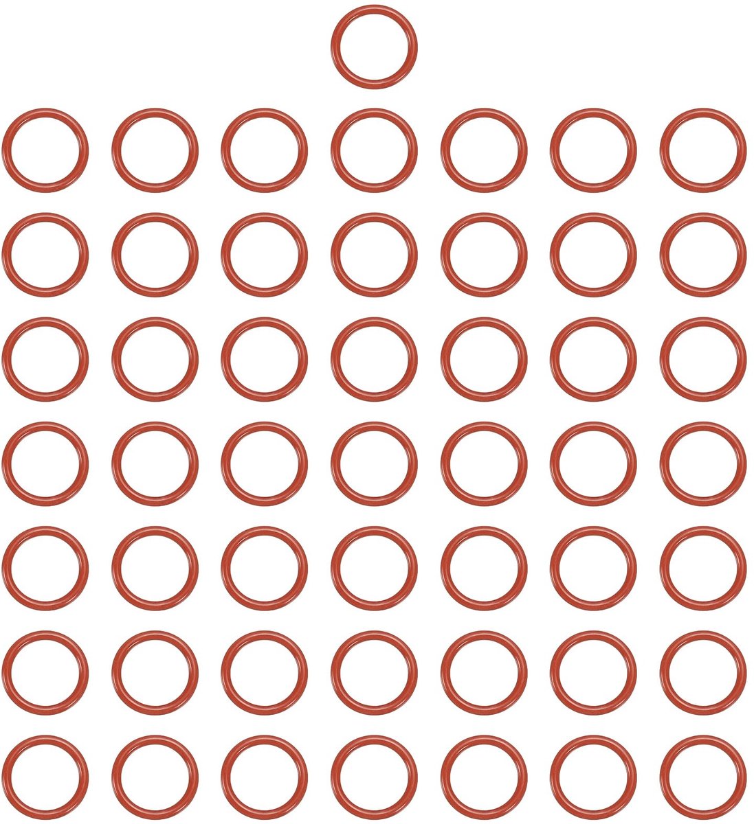Siliconen O-ring 13 mm ID 17 mm OD 2 mm breedte metrische VMQ-afdichtingsafdichting, vervanging 50A durometer voor de reparatie van sanitaire compressorventielen (rood, verpakking van 50)