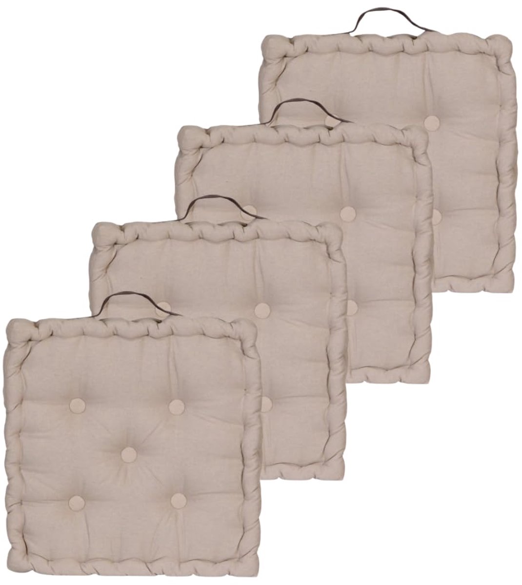 Vloerkussens, 40 x 40 cm, met contrasterend handvat, taupe