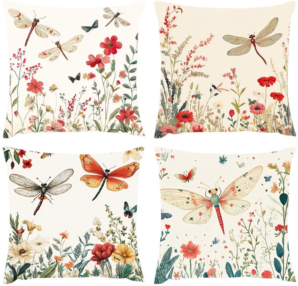45 x 45 cm, landelijk buiten, waterdicht, libel sierkussen, sierkussens van fluweel, behaaglijk, kussenslopen voor slaapkamer, bank, stoel, terras, tuin, woondecoratie, S1-839