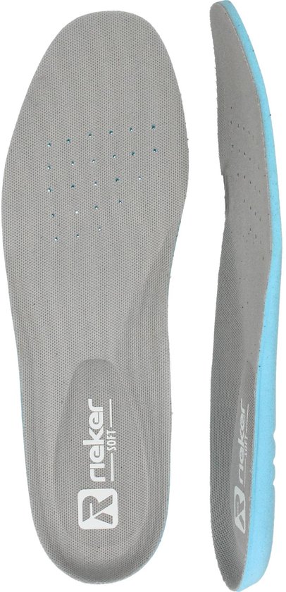 Grijze en blauwe Rieker Soft binnenzool.
