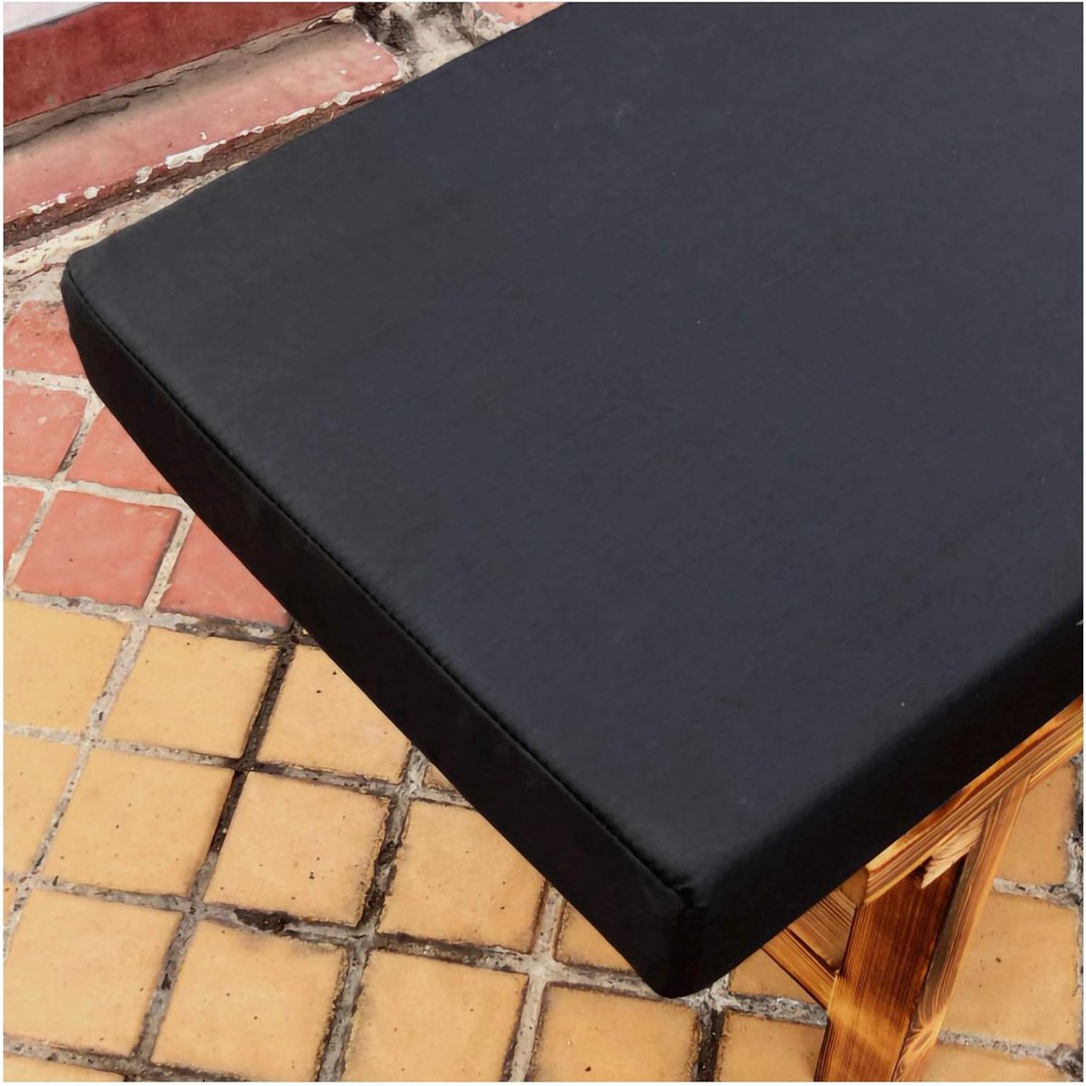 wangk Tuinbankkussen, 2-zitsmeubelkussen, bankkussen, voor binnen buiten, voor terras, tuinbank of schommel-zwart 150×30×5cm
