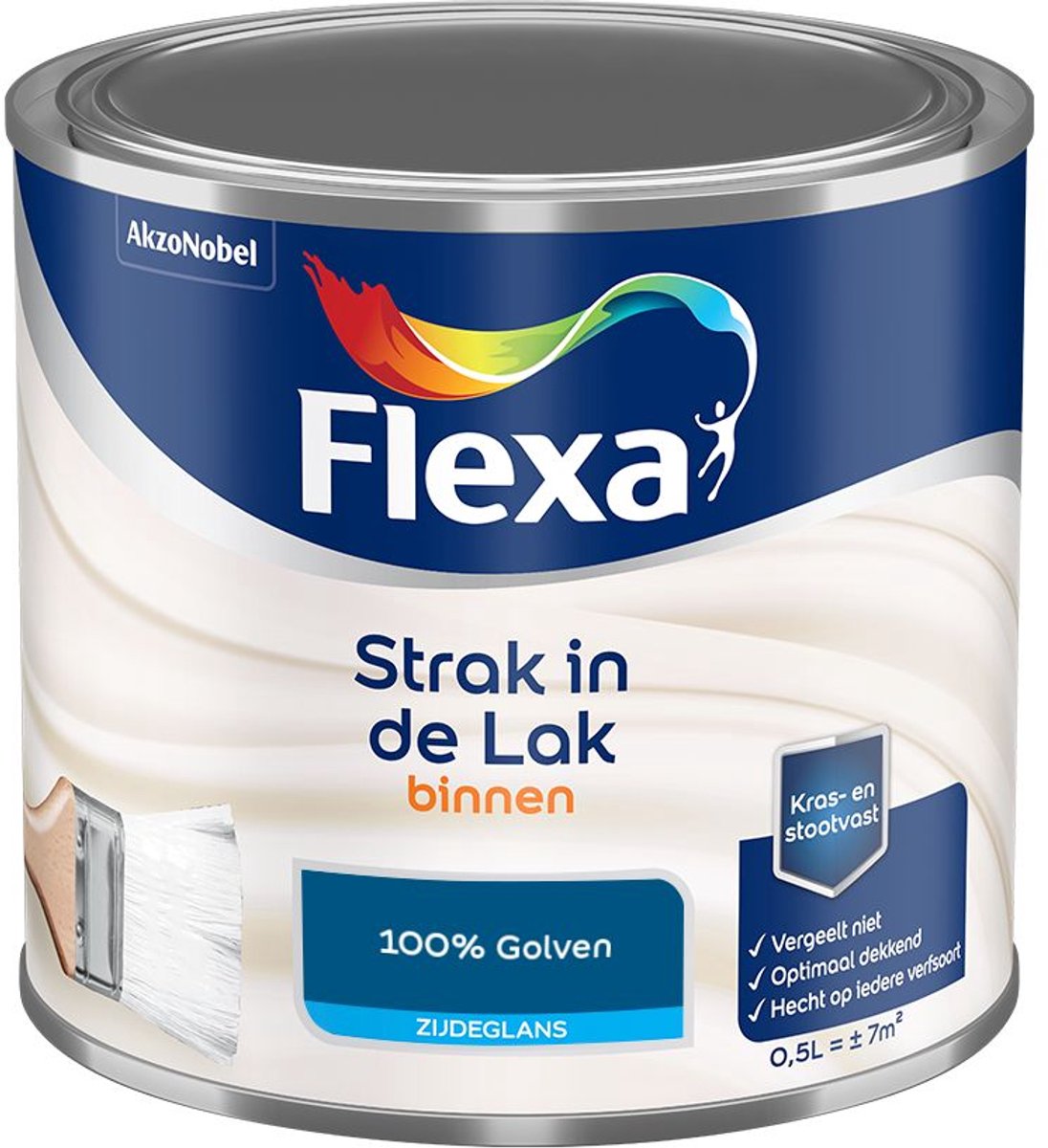 Flexa - Strak In De Lak Binnenlak Zijdeglans - 100% Golven - Mengverf - 500 Ml