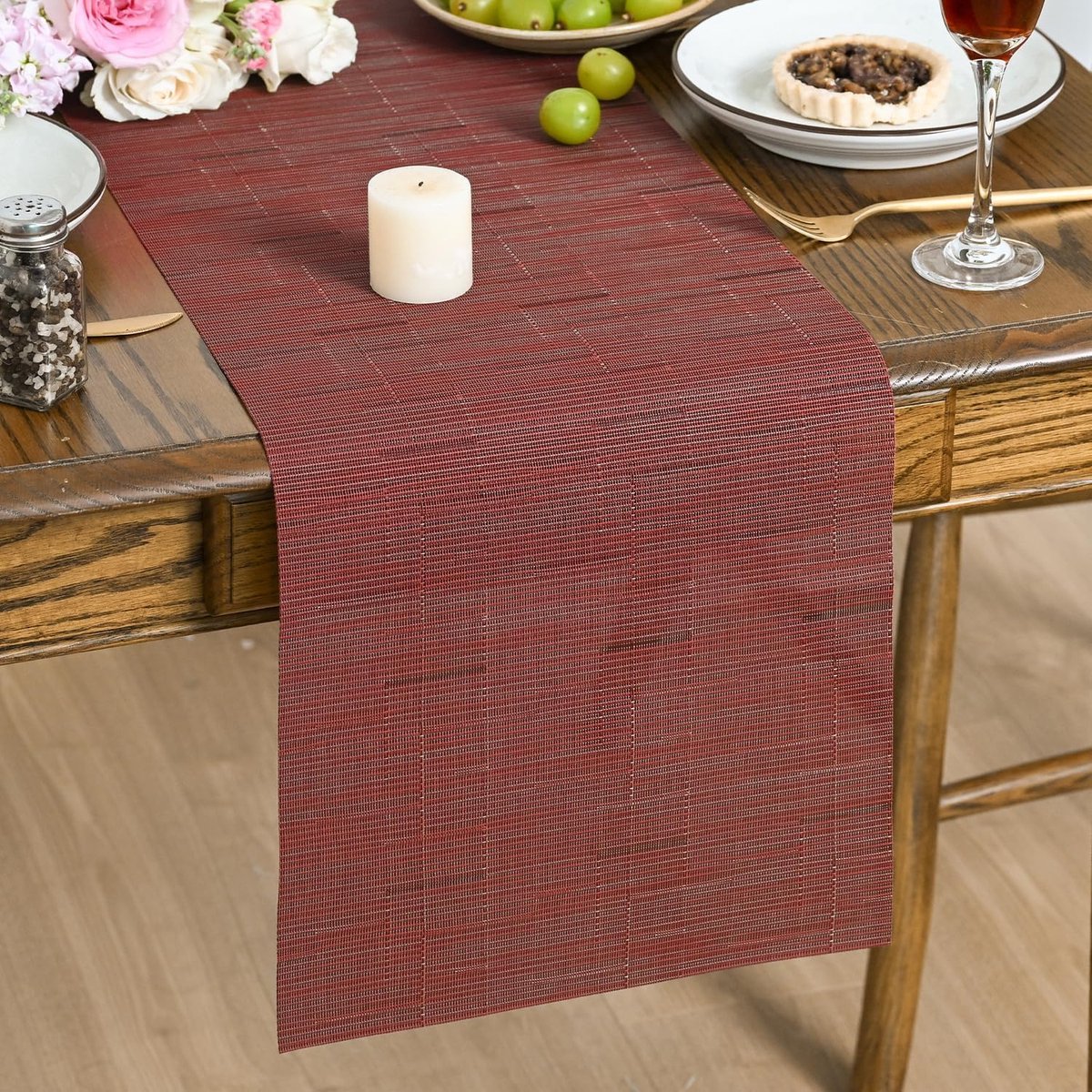 Mode Tafelloper van pvc, afwasbaar, 30 x 273 cm, vlekbestendig, voor keuken, eettafel, decoratie voor thuis, feest, decoratie