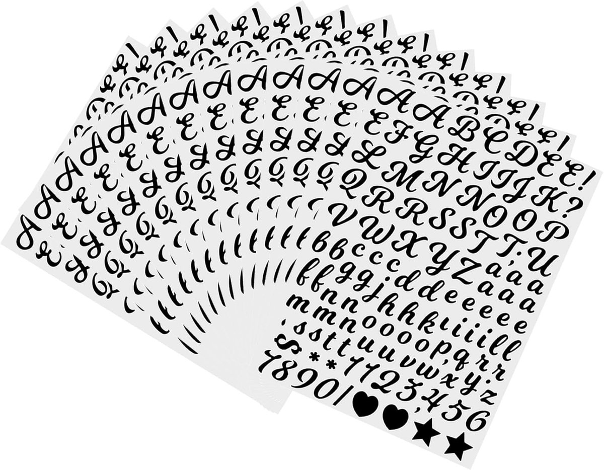 Stickerletters set 1768 - zelfklevend - zwart vinyl - perfect voor knutselen - ShopVlot