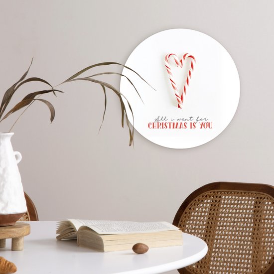 Wall Circle - Wall Circle Indoor - Noël - Snoep - Citation - ⌀ 30 cm - Décoration murale - Peintures Ronds