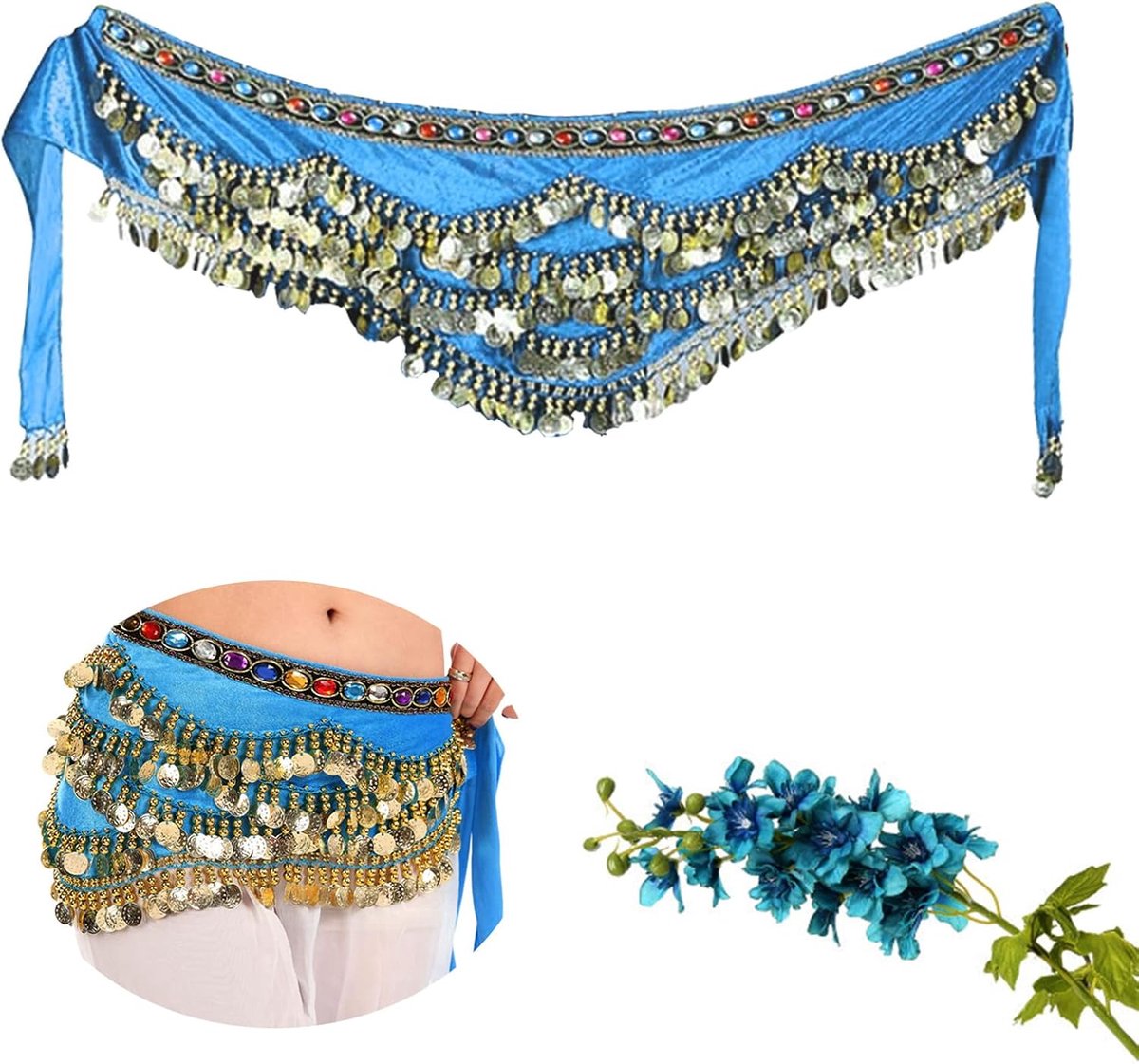 Sjaal, OBuikdans Hippe Sjaal, Buikdans Hippe Sjaal voor Dames, voor in Toneelvoorstellingen, Verjaardagsvoorstellingen, Feestvoorstellingen(Blauw Meer)