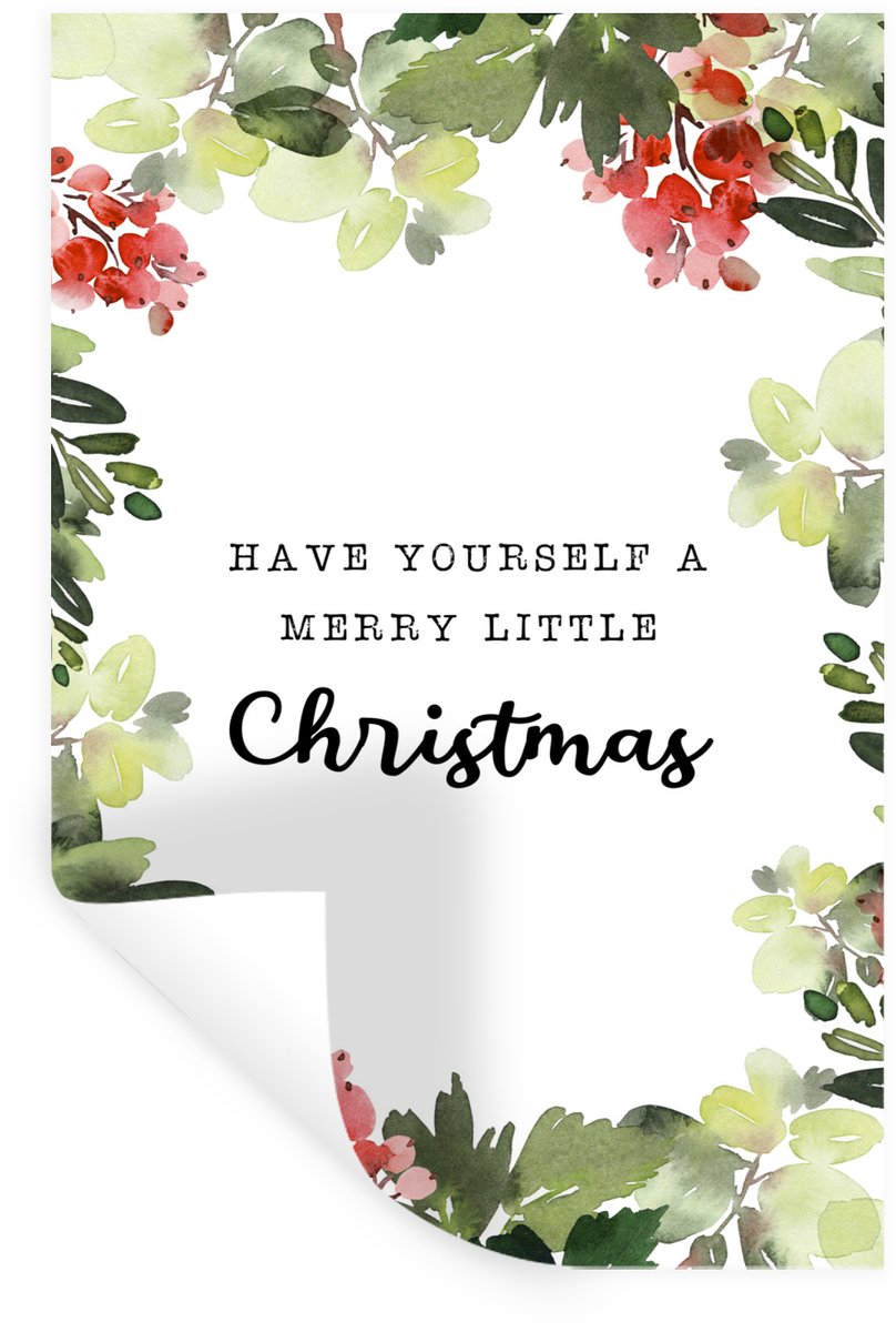 Muurstickers - Sticker Folie - Kerst - Quote - Waterverf - 60x90 cm - Plakfolie - Muurstic
