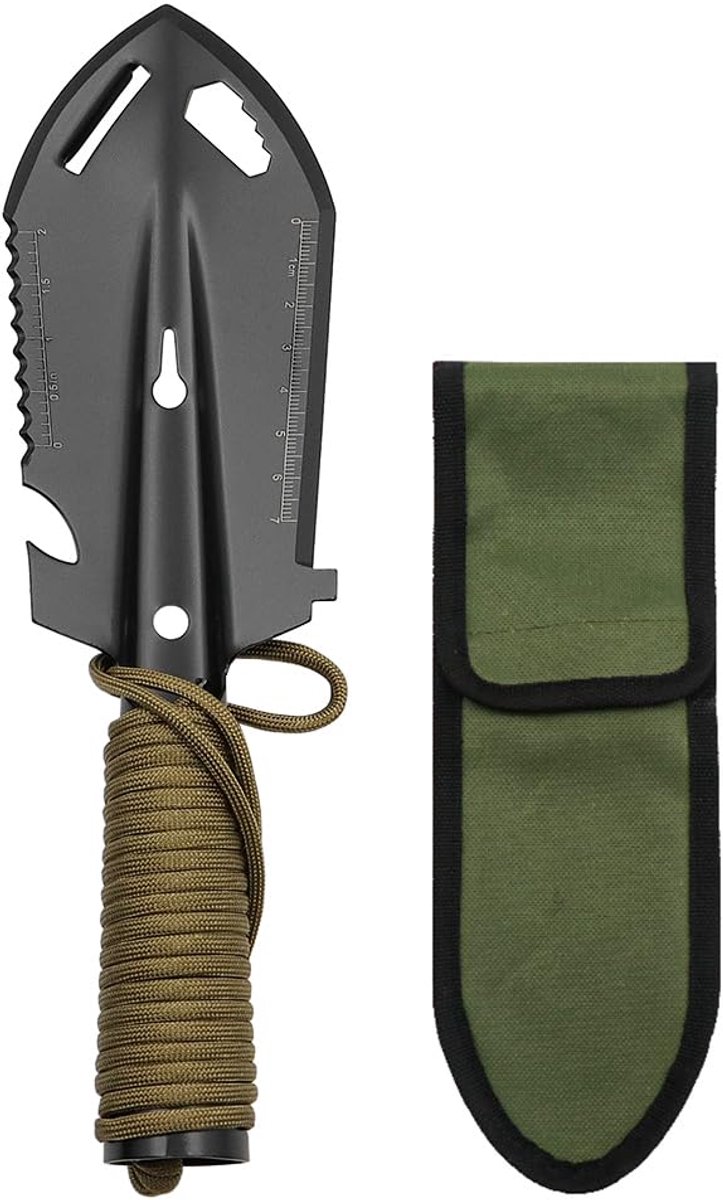 kleine schop camping schop met parachute koord draagbare roestvrij staal survival schop voor kamperen wandelen backpacken