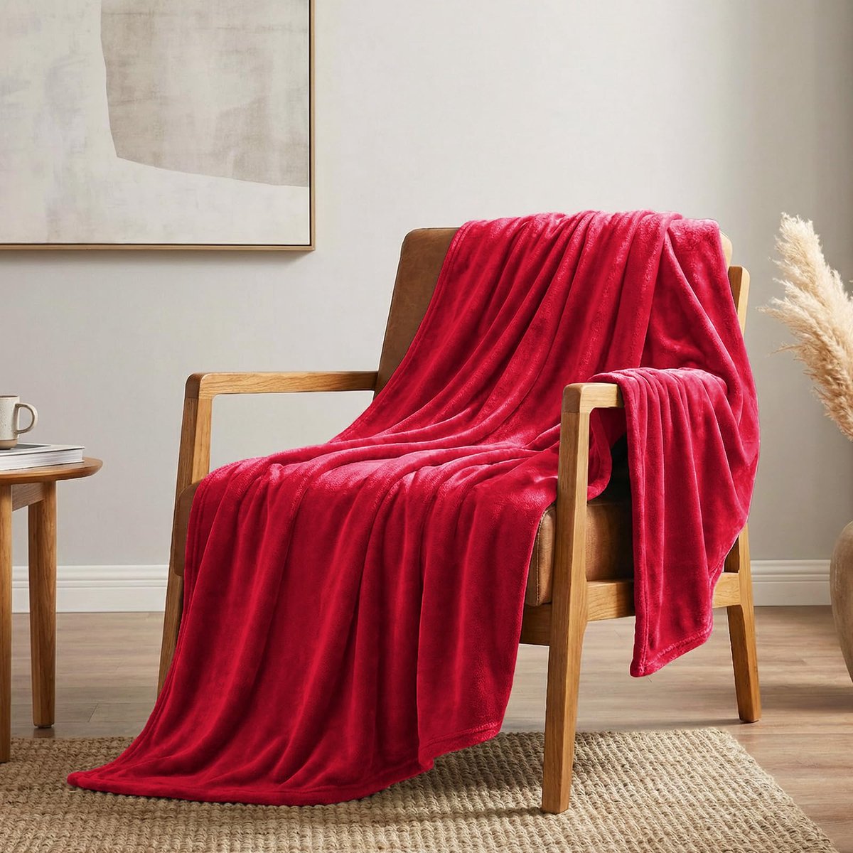 Knuffeldeken, Pluizige Deken 220x240 cm Voor 4 Seizoenen, Zacht, Warm, Licht, Woondeken Voor Bank en Bed, Flanellen Fleecedeken,