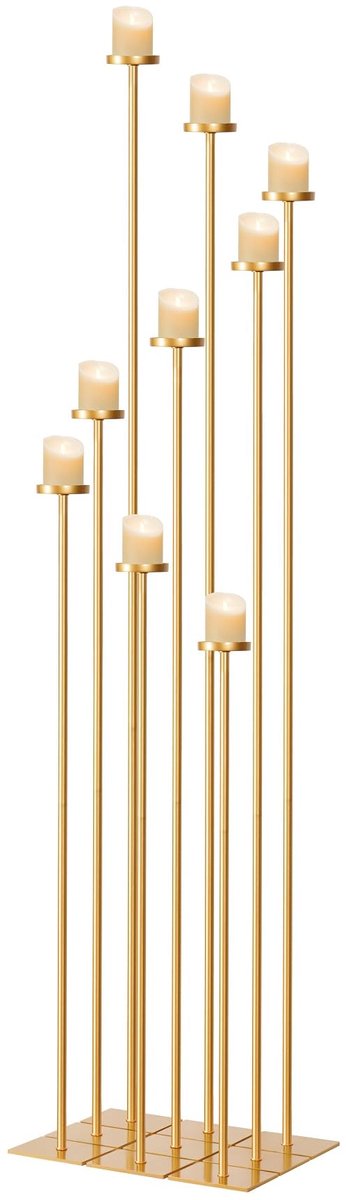 Kaarsenhouders voor Bruiloft Centerpiece, 60 inch Zwart Metalen Kandelaar voor Pijler Theelicht Kaarsen voor Feestceremonie Gangpad Receptie