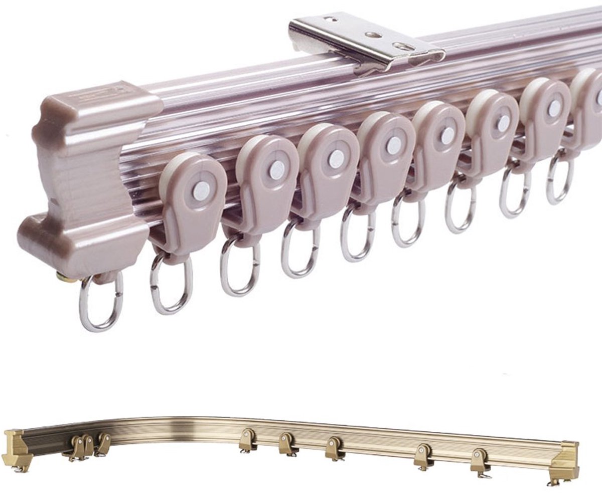 bruin aluminium metalen legering paal buigbaar flexibel venster gordijn spoor