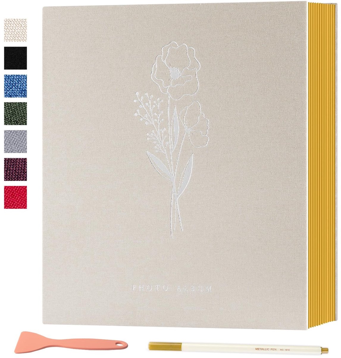 Dailygoods- Fotoalbum Zelfklevend - Plakalbum - 40 Pagina's - Linnen - DIY - Magnetische Pagina's - 29 x 27,3 cm - Plakboek