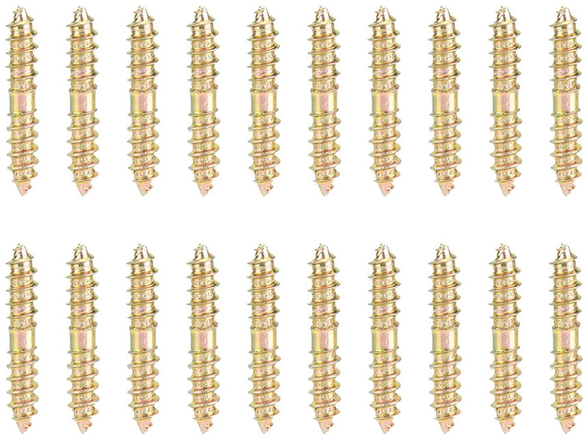 Dailygoods- Hout-op-houtschroeven 20 Stuks - Dubbele Kop - Zelftappende Draadbouten - Hout - Meubels - 5x30mm - Schroeven