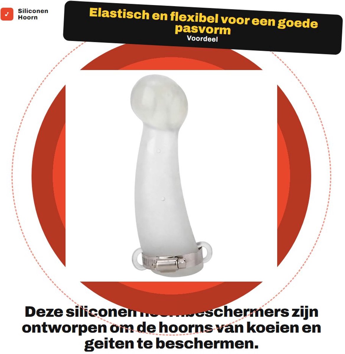 Dailygoods- Hoornbeschermer Hoogwaardig Siliconen - Anti-gevecht Beschermhoes - Kalf/Geit Bescherming - Duurzaam en Veilig - Elastisch en Comfortabel - Set voor Linker/Rechter Hoorn - Vee Bescherming