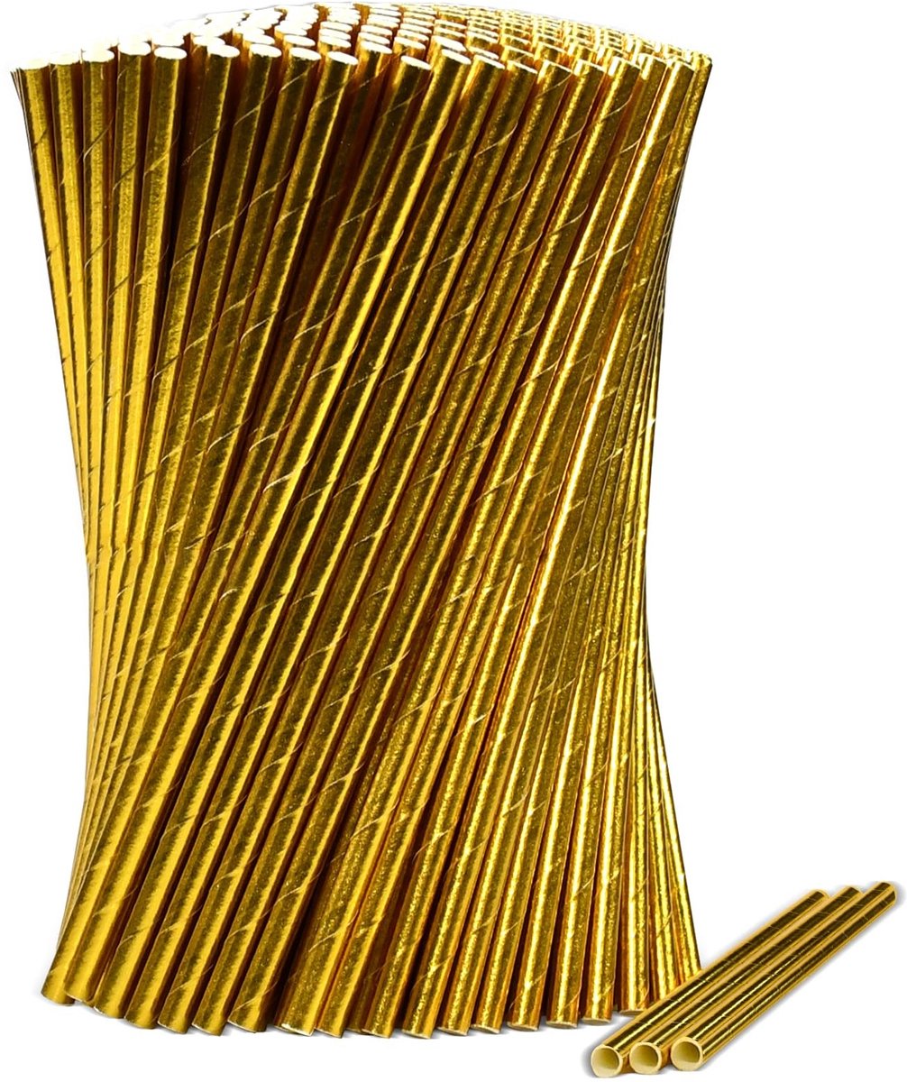 Dailygoods- Wegwerp-papieren Rietjes 1000 Stuks - 19,7 x 0,6 cm - Geschikt voor Drankjes - Duurzaam - Bulkverpakking - Goede Nippende Ervaring