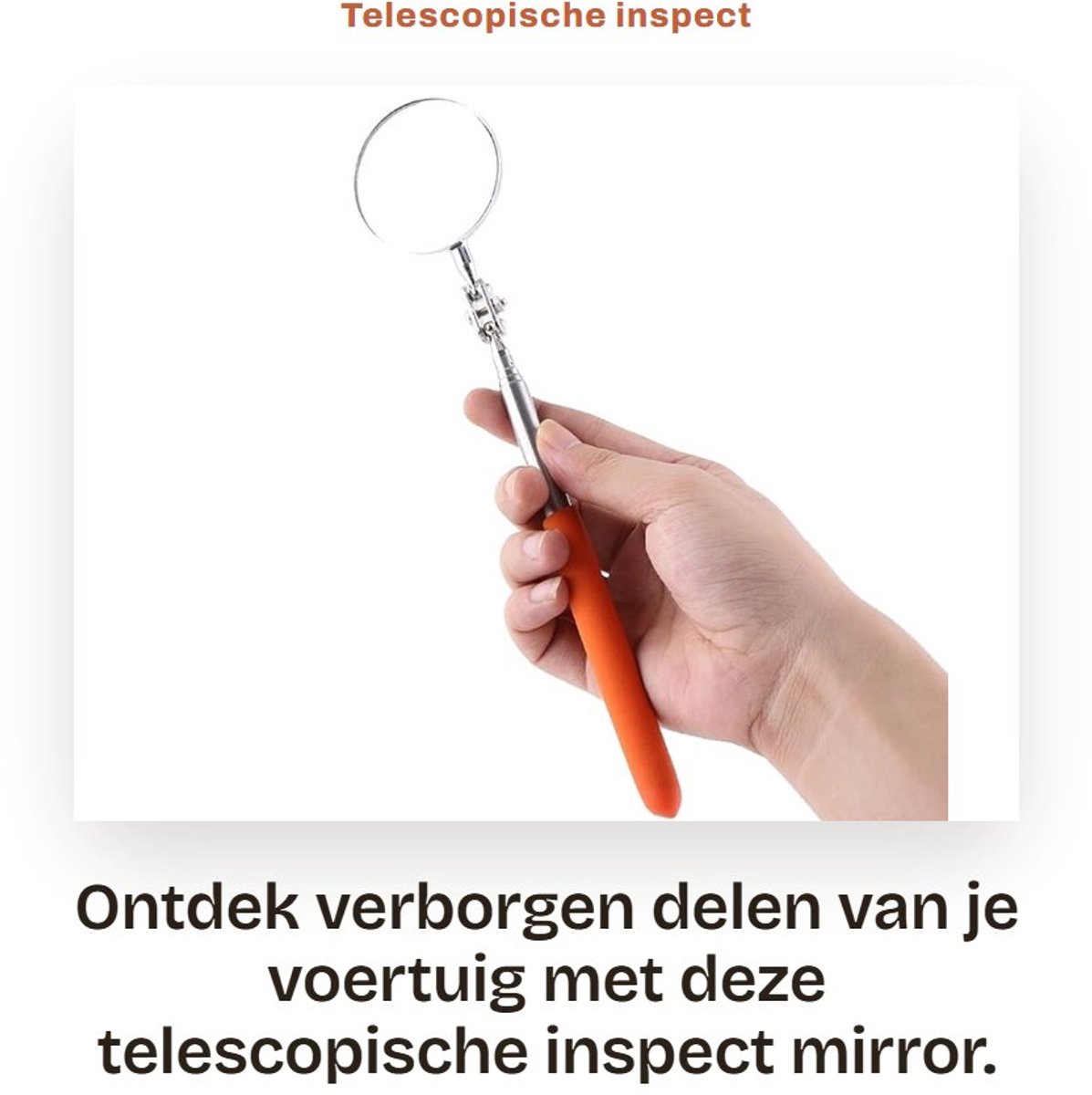 Dailygoods- Inspectiespiegel - Telescopisch - Roestvrij Staal - Draaibaar - 360-Graden - 30/50 mm Diameter - Lichtgewicht - Inspectiegereedschap
