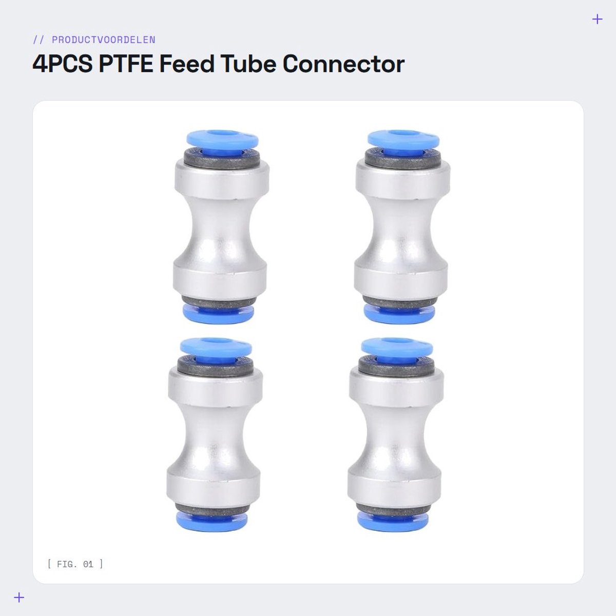 Dailygoods- Feed Tube Connector - 4PCS - Hoge Temperatuurweerstand - 3D-printeraccessoires - Compatibel met P1P/P1S/X1/X1E - Legering Materialen - 3D-printer Connector
