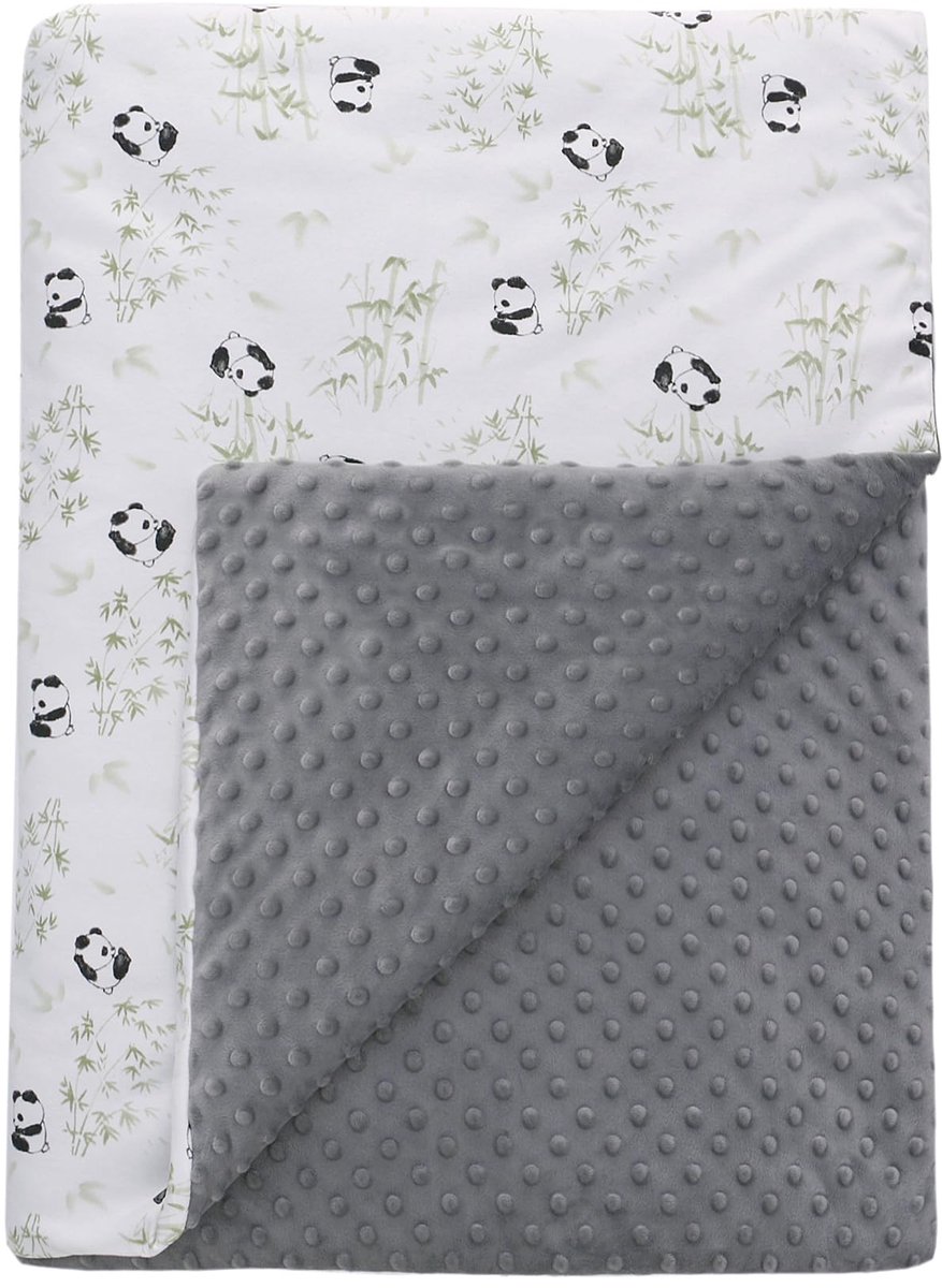 deken winter kinderdeken babydeken woondeken baby knuffeldeken met drielaags katoen, bankdeken, kinderdeken voor pasgeborenen, geboortecadeau, 75 x 100 cm, grijs