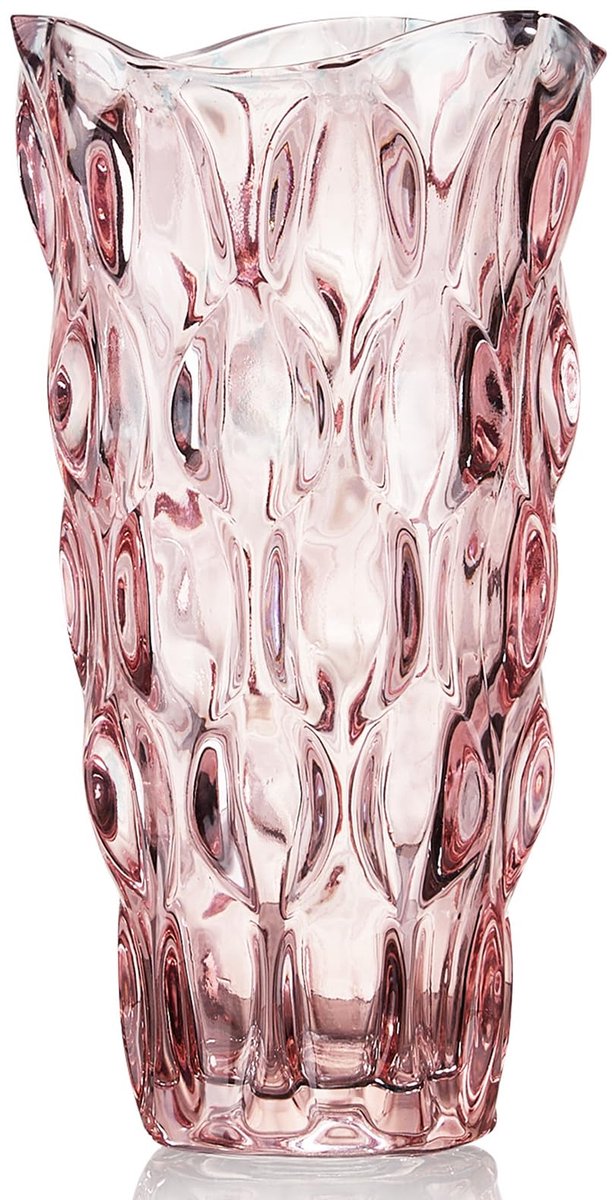 glazen vazen voor bloemen, onbreekbaar 1.54 kg moderne vazen voor tafelstukken, vintage en helder roze grote vazen voor Kerstmis en Thanksgiving, roze