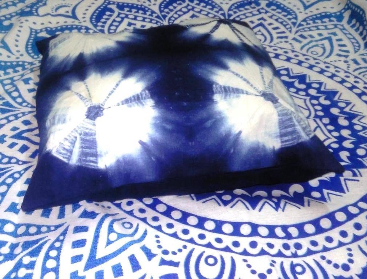 Ronde vierkante kussen, Tie Dye kussens, decoratieve katoenen worp, Shibori kussenslopen, outdoor kussenhoes, 16x16, Bohemian kussenshams (20)