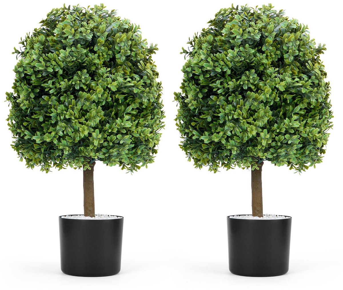 2x Kunst Buxusboom Set - 60 cm UV-Bestendige Kunstplant voor Binnen en Buiten