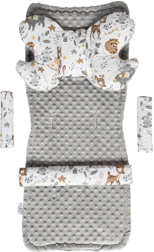 Partners Universele stoelhoes Kinderwagens & Buggy's Zitinzet Kinderwagendeken 5-delig Gordelkussens + Speelboog Kinderwagenset MINKY Katoen — afbeelding 5