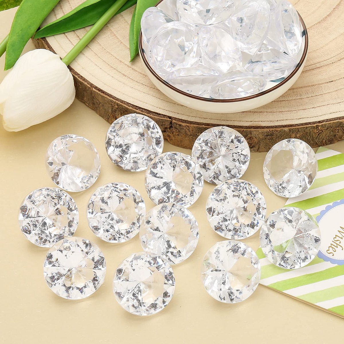30stks Heldere Diamanten Kristallen Heldere Kristallen Diamanten Transparante Kristallen Decoratieve Stenen Tafeldecoratie Diamanten Bruiloft Verspreide Decoratie