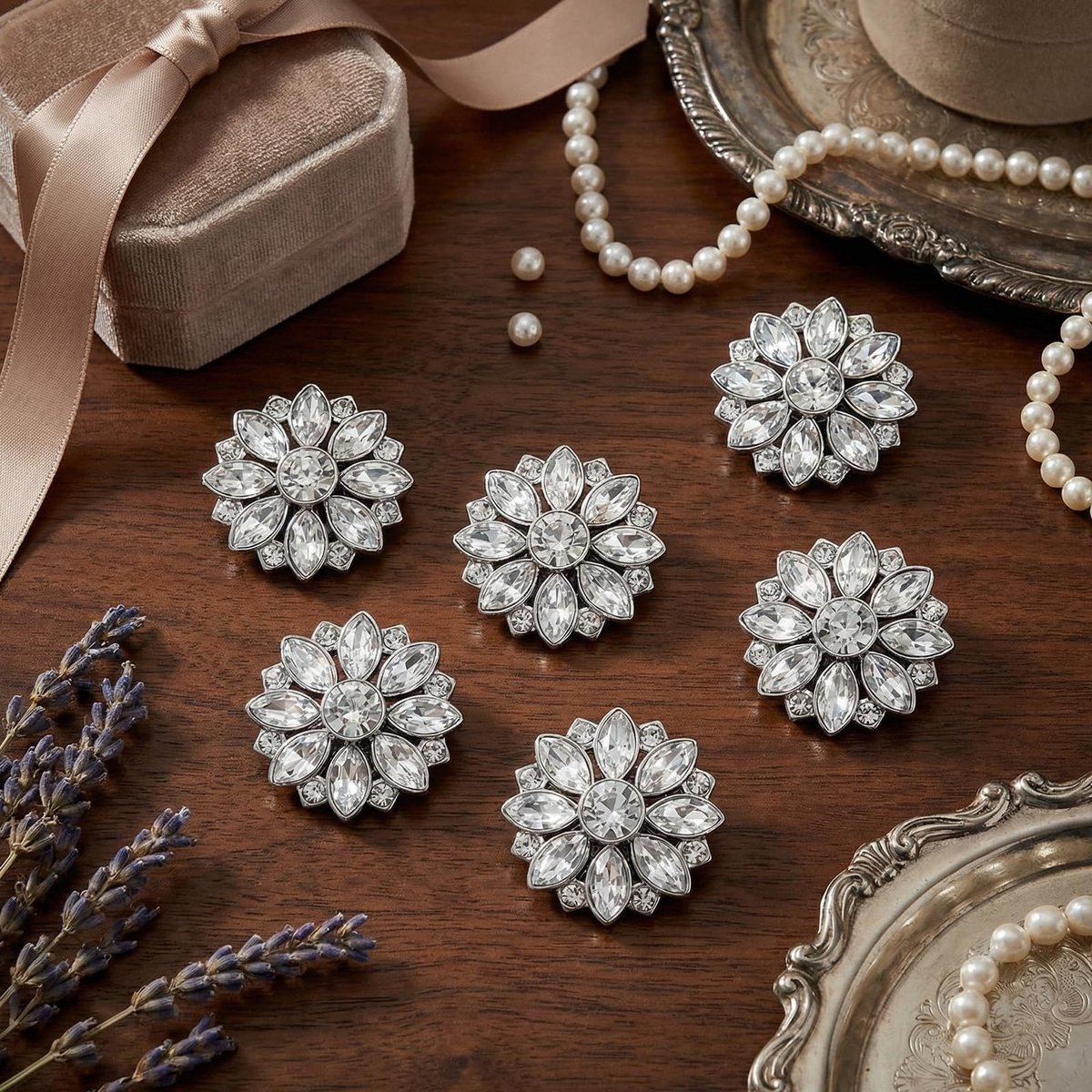 6 stuks knoopafdekkingen dames strass knopen zilver strass knoppen strass steentjes afdekking afneembare mouwknoopafdekkingen strass knop koekoratieklips zilveren bloem strass button covers clip
