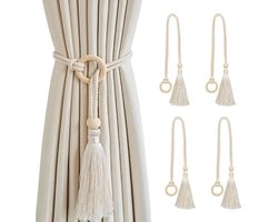 Gordijn Tiebacks,Guador 4 Stuks Holdbacks Houder Haak Clip,Tiebacks Gordijn Gesp Touw Clips,Moderne Stijl Decoratieve,Gordijn Gevlochten Vastbinden Touw Holdbacks,Gordijnbinders,Gordijnhouders