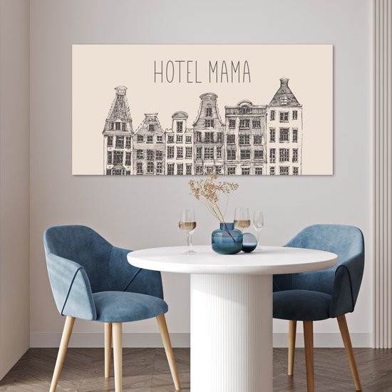 Poster 120x60 cm - Spreuken - Quotes Hotel Mama - Moederdag - Mama cadeau - Moeder - Posters - Kamer decoratie - Wanddecoratie woonkamer - Muurdecoratie slaapkamer