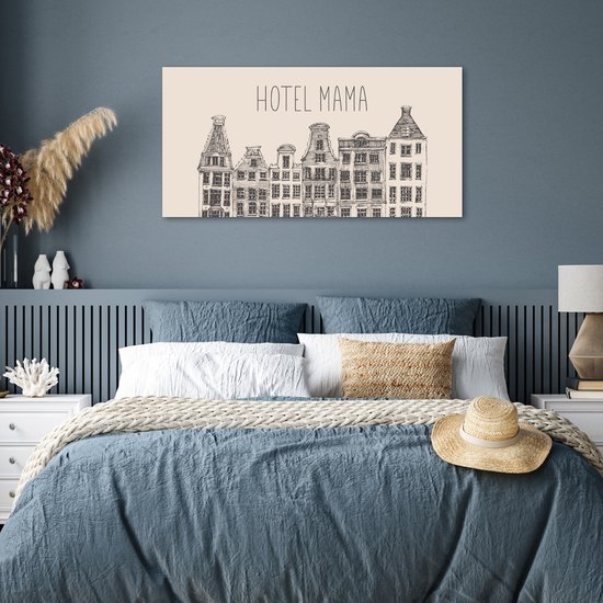 Poster 120x60 cm - Spreuken - Quotes Hotel Mama - Moederdag - Mama cadeau - Moeder - Posters - Kamer decoratie - Wanddecoratie woonkamer - Muurdecoratie slaapkamer