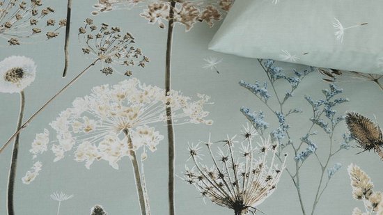 Ariadne at Home Flowers - Dekbedovertrek - Eenpersoons - 140x200/220 cm - Flanel - Green van Merkloos — afbeelding 3