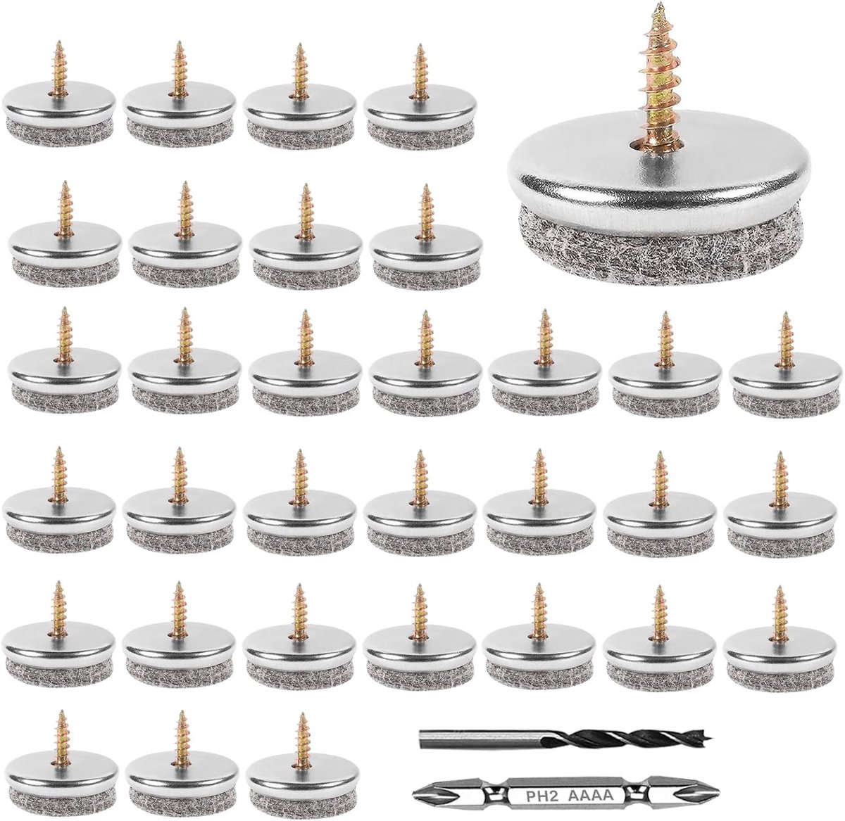 32 stuks stoelpoten, Ø 28 mm, vilten kussens voor stoelen, rond, vloerbeschermingspoten, stoelpoten, vilten poten, stoelpoten voor houten meubels, stoelpoten