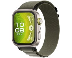 Strap-it Alpine bandje Nylon geschikt voor Huawei Watch Fit 5 Pro / 5 / 4 Pro / 4 / 3 - Olijfgroen