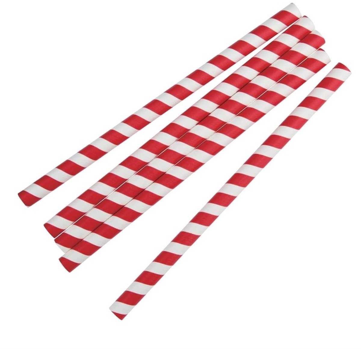 Fiesta Compostable composteerbare papieren smoothierietjes 210mm rood-wit Individueel verpakt (250 stuks)