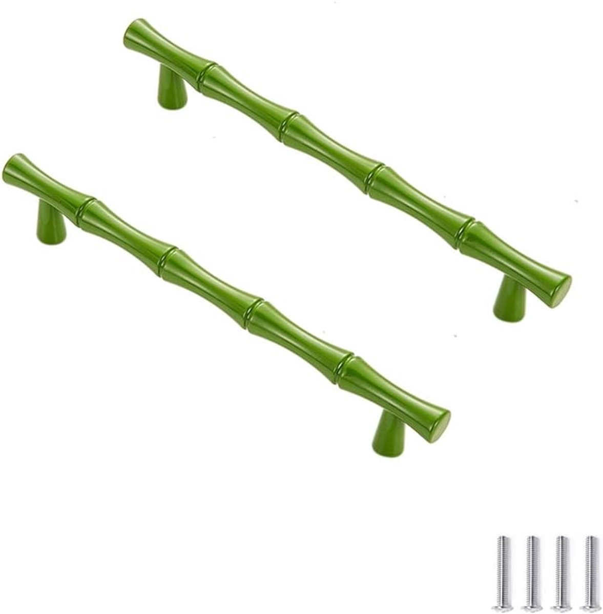 Antieke Bamboevorm Deur- en Meubelgrepen - 2 Stuks Zinklegering Knoppen voor Kast en Lade met 128mm Gatafstand