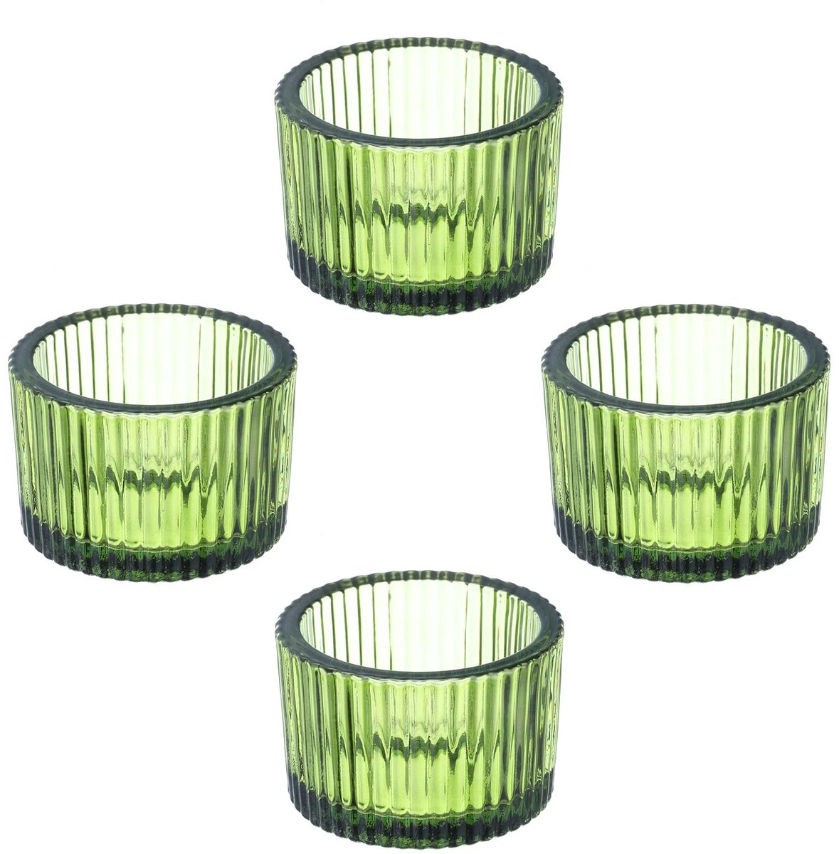 4 Stks Theelicht Kaars Houder, Theelichten Kaarsenhouder Glas Votive Kandelaars Glazen Kandelaars Voor Tafel Middenstuk Decor Bruiloft Diner Feest, Groen