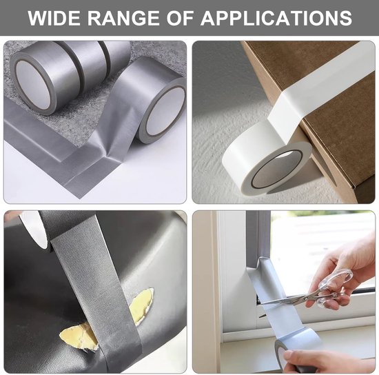 3-delige rol pantsertape, 48 mm x 20 m weefseltape, pantserband, waterdicht plakband, extra sterk plakband, weefselband, met de hand scheurbaar, voor binnen en buiten, repareren, bevestigingsbundels — afbeelding 5