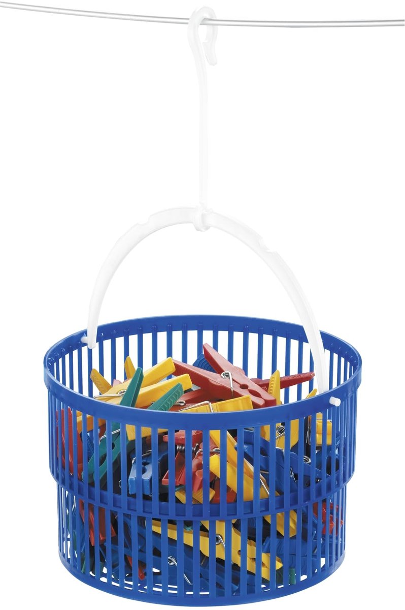 3716010100 wasknijper-mandenset, incl. 30 wasknijpers, polypropyleen, 19 x 9 x 19 cm, blauw
