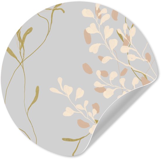 WallCircle® - Behangcirkel 120x120 cm - Muurstickers Bloemen - Pastel - Design - Blauw - Muurcirkel woonkamer - Wandcirkel slaapkamer - Kamer decoratie zelfklevend - Muurdecoratie accessoires XXL