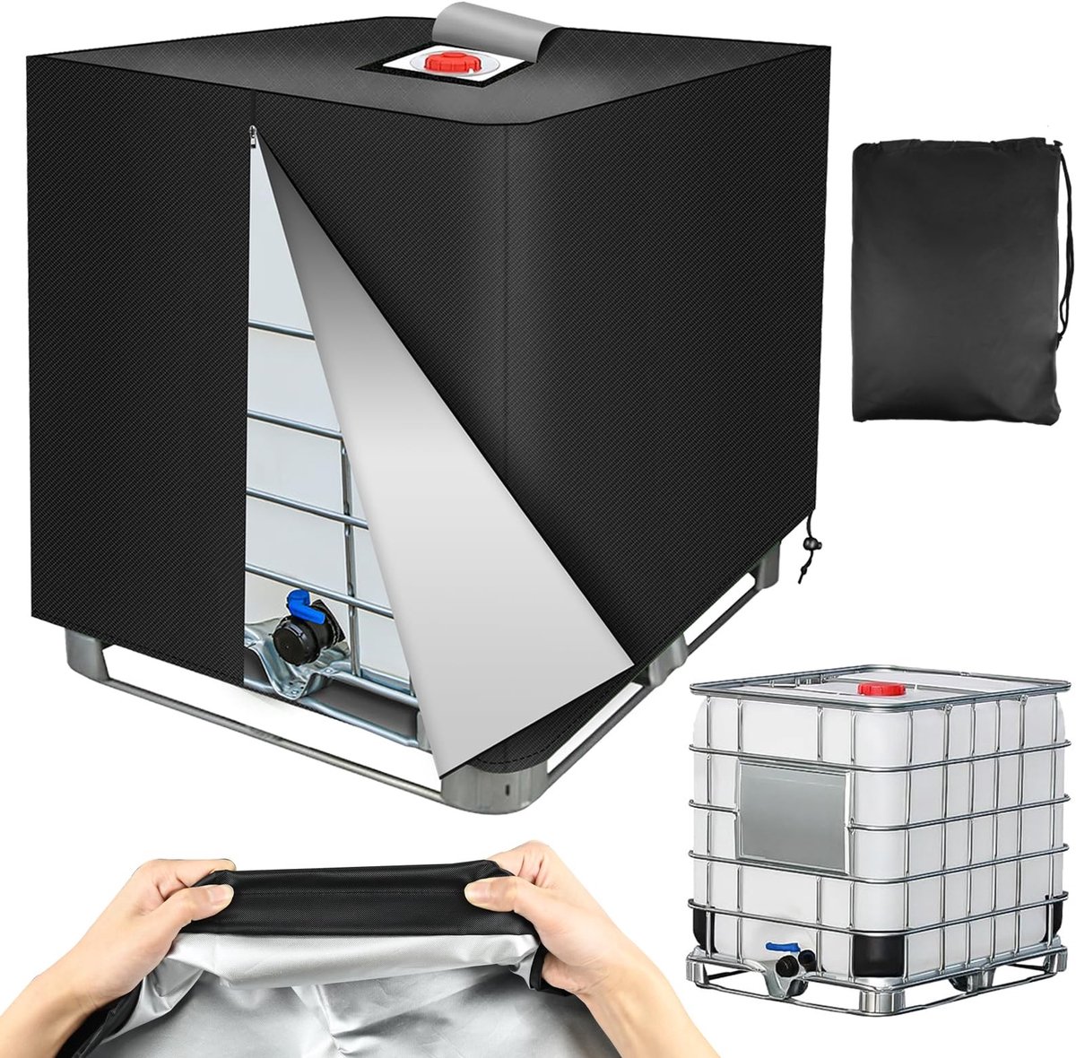 SolidKeus - IBC Tank Deksel 1000 Liter met Rits