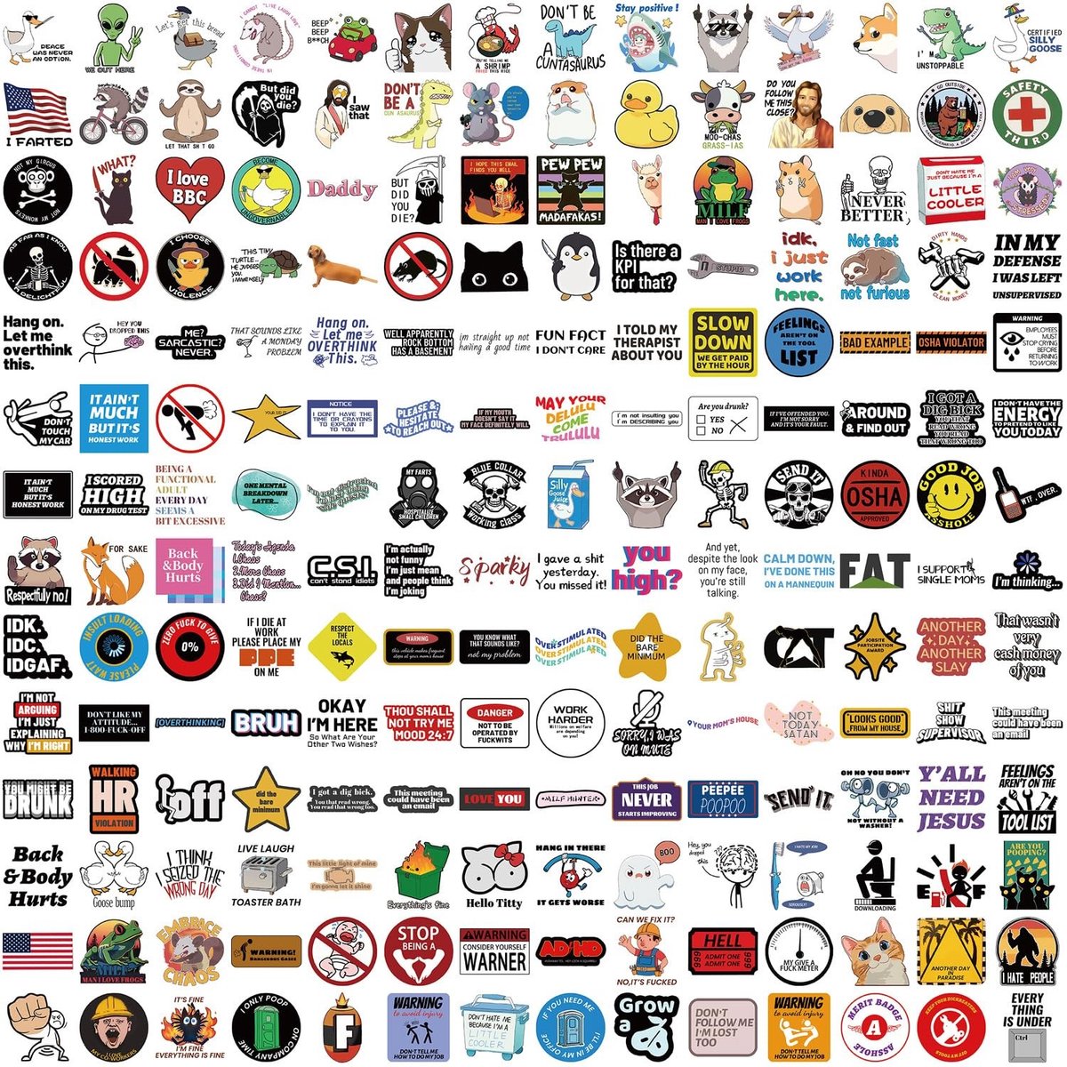 SolidKeus - Pack van 200 Meme Stickers voor Scrapbook en Skateboard