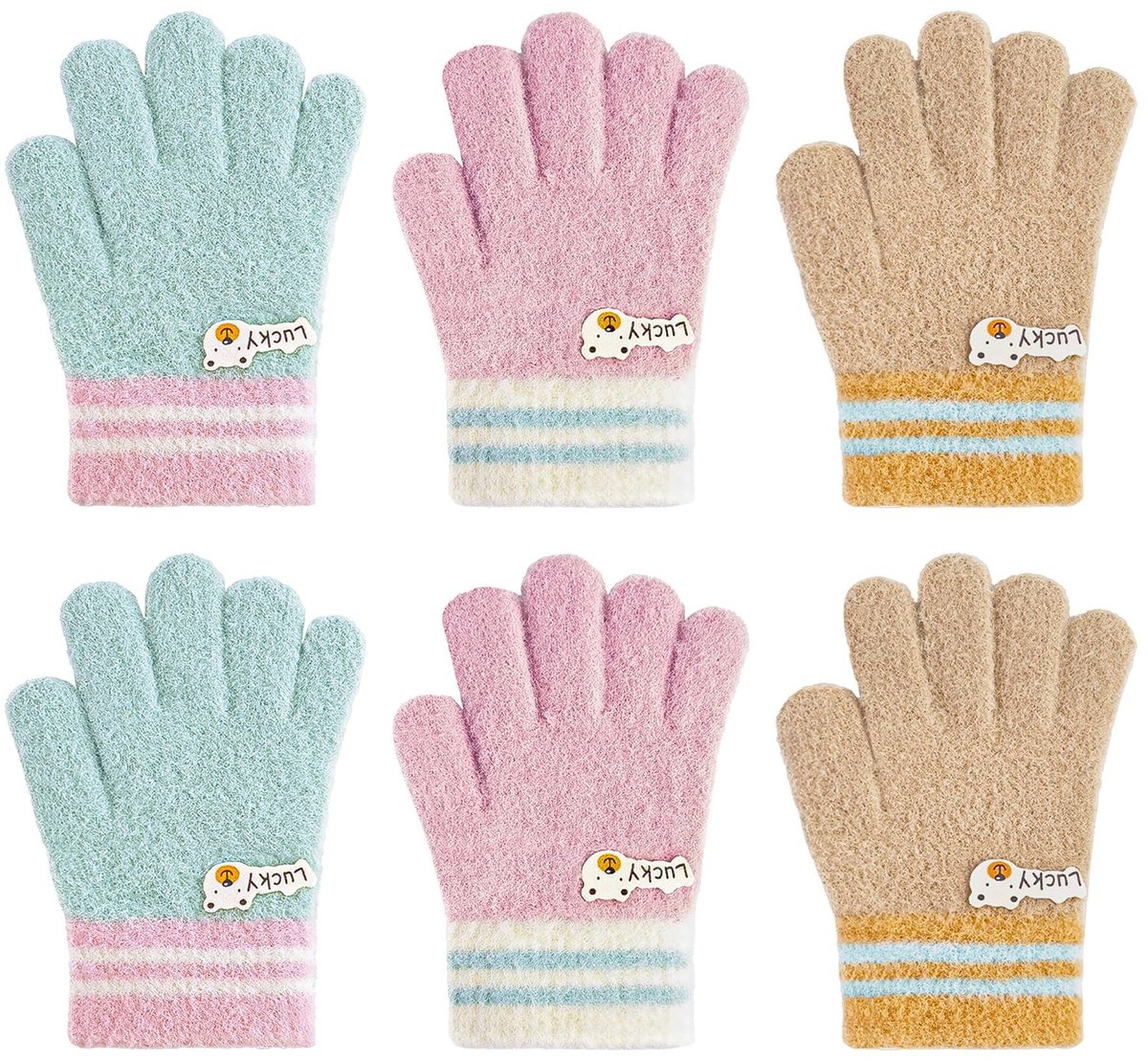 SolidKeus - Kinderen Winterhandschoenen, Set van 3, Warm en Ademend
