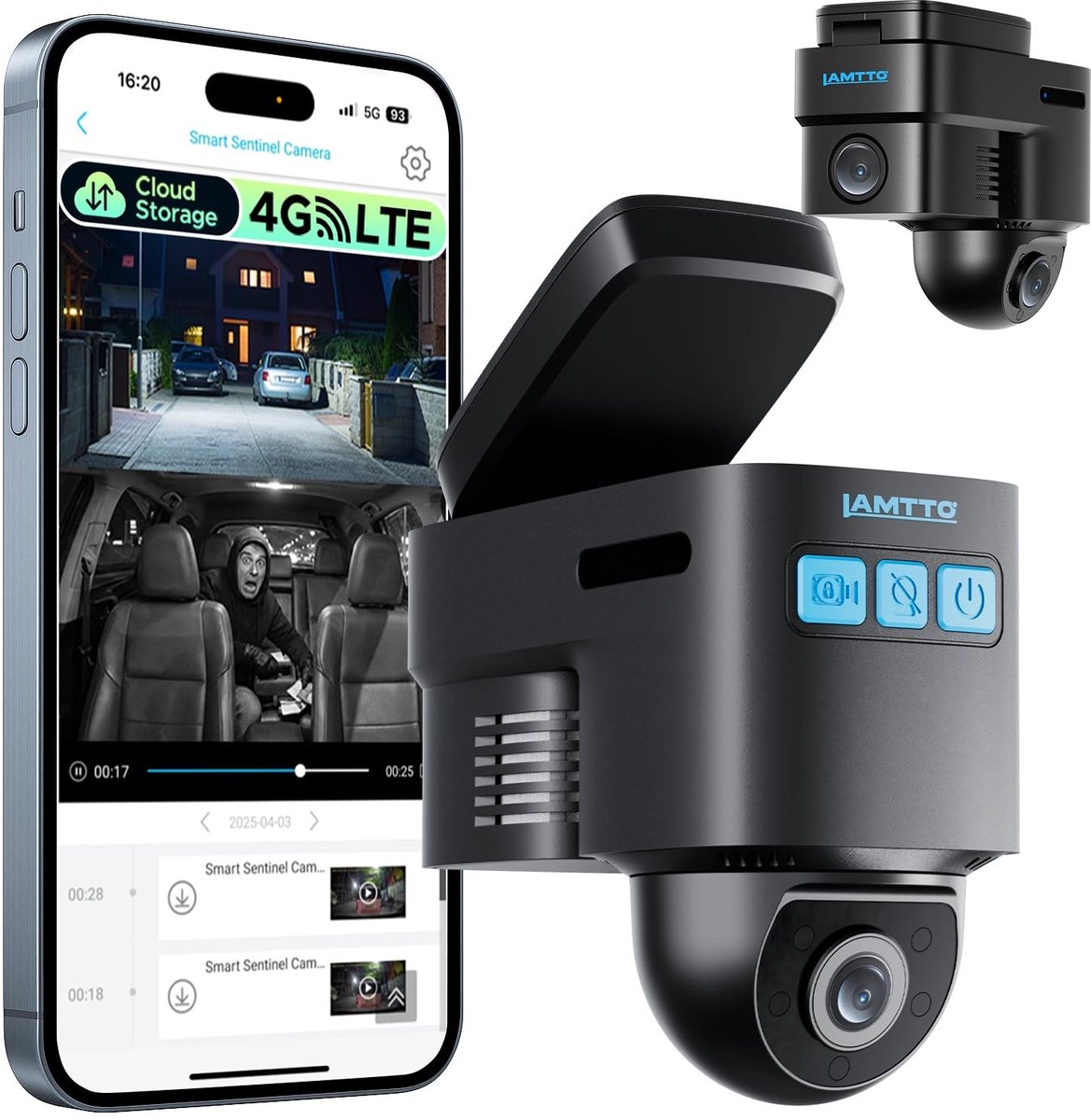 SolidKeus - 4G LTE Dashcam met GPS en Cloudopslag