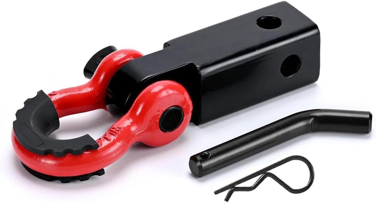 Trekhaak ontvanger 2 inch, 3/4 inch D-ring met trekpen, universele auto-sleephaak, voor vrachtwagens, jeeps voor off-road berging