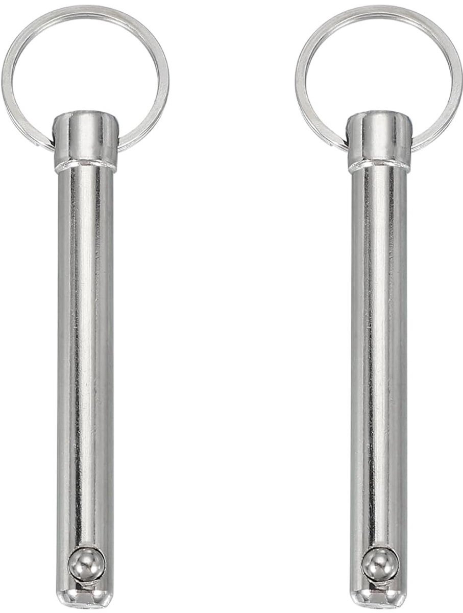 Snelspanpen, diameter 10 mm, nuttige lengte 65 mm, totale lengte 107 mm, Bimini Top Pin Marine hardware koolstofstaal voor bootaccessoires, verpakking van 2 stuks