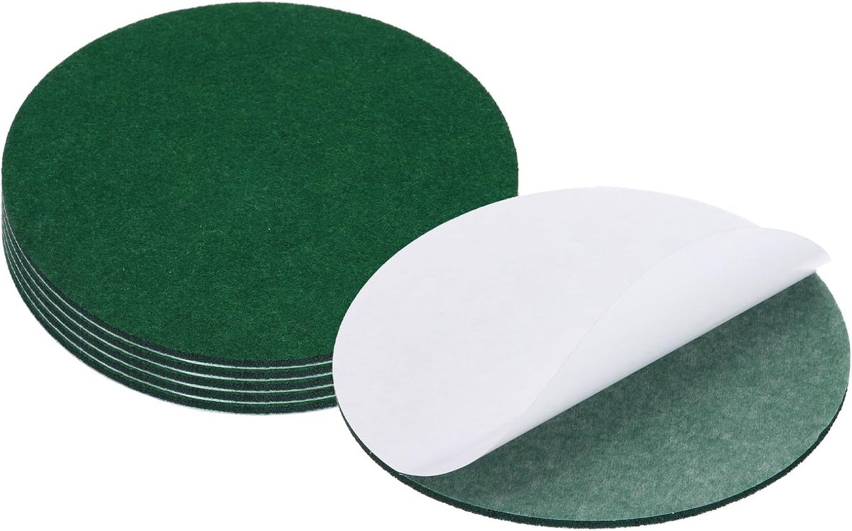 16,5 cm diameter lampvoet vilt, 6-pack 3 mm dikte ronde zachte zelfklevende antislip antikras achterkant vilt voor lampen, meubels, DIY-knutselen, donkergroen